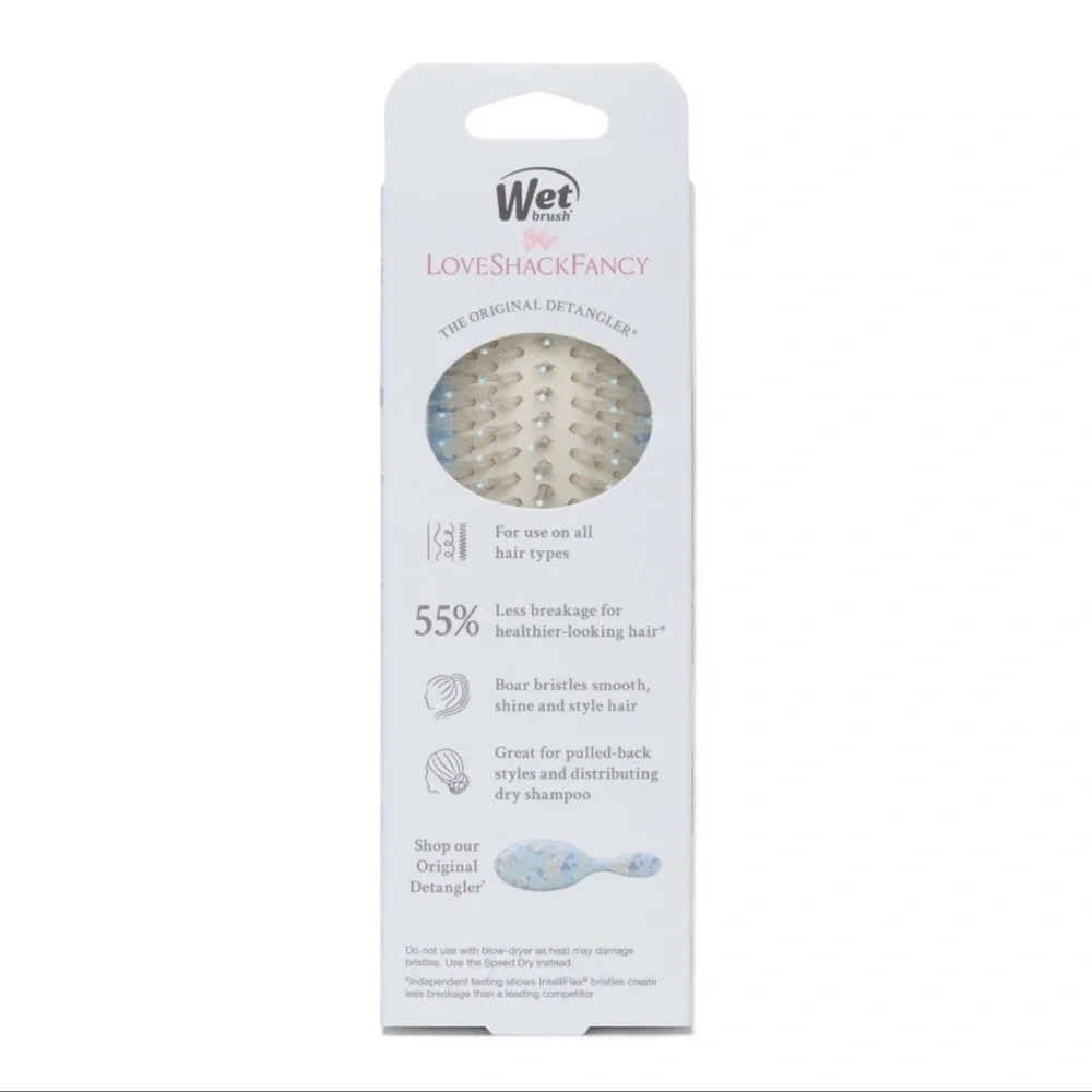 NWT Wet Brush x LoveShackFancy Mini Shine Detangling Hair Brush